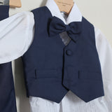 Completo Elegante Con Pantalone+Camicia+Gilet+Papillon