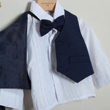 Completo Elegante Con Pantalone+Camicia+Gilet+Papillon