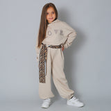 Completo Tuta Con Inserti Animalier LOVE Argento