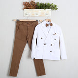 Completo Elegante Con Giacca+Pantalone+Camicia+Papillon