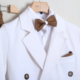 Completo Elegante Con Giacca+Pantalone+Camicia+Papillon