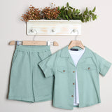 Completo Lino Con Bermuda+Camicia+T-Shirt