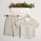 Completo Lino Con Bermuda+Camicia+T-Shirt