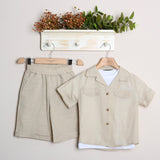 Completo Lino Con Bermuda+Camicia+T-Shirt