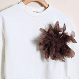 Felpa Girocollo Con Spilla