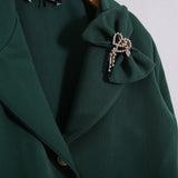 Einreihige Jacke mit Schleife