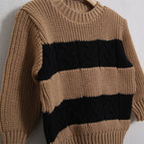 Gestreifter Pullover mit Rundhalsausschnitt