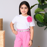 T-Shirt Con Spilla Fiocco