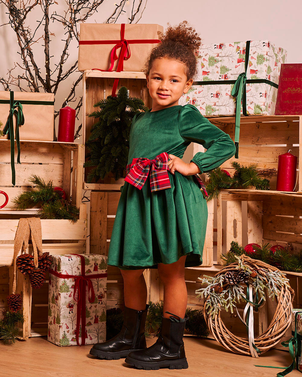 Vestito Ciniglia Con Fiocco