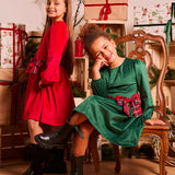 Vestito Ciniglia Con Fiocco