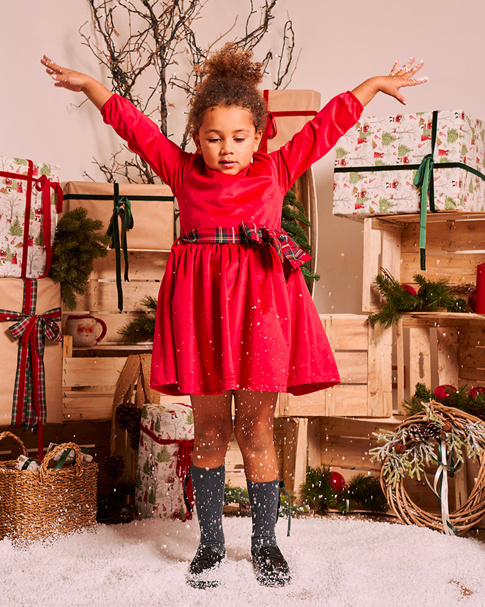 Vestito Ciniglia Con Fiocco