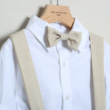 Completo Elegante Con Short+Bretelle+Camicia+Papillon
