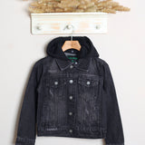 Giacca In Denim Con Cappuccio