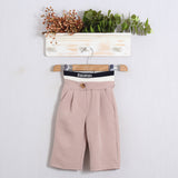 Pantalone Gamba Larga Con Vita Combinata