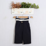 Pantalone Gamba Larga Con Vita Combinata