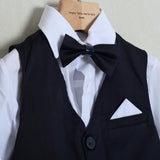 Completo Elegante Con Pantalone+Gilet+Camicia+Papillon