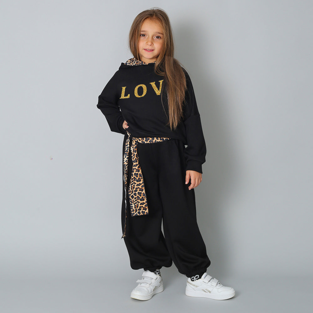 Completo Tuta Con Inserti Animalier LOVE Oro