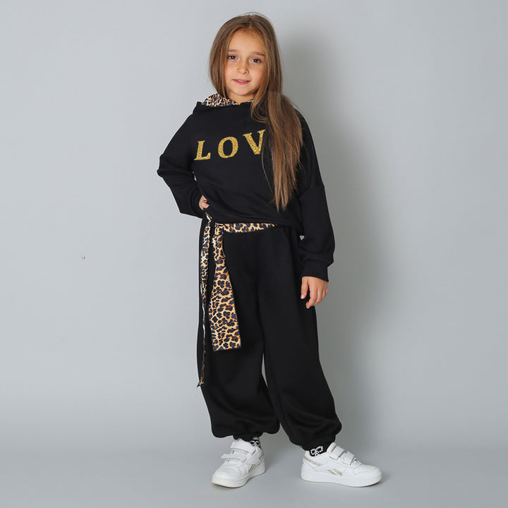 Completo Tuta Con Inserti Animalier LOVE Oro