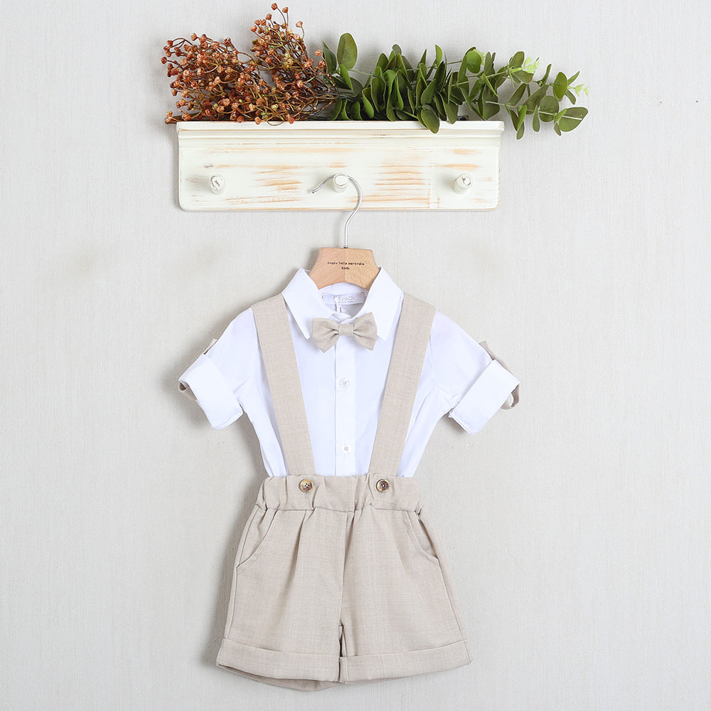 Completo Elegante Con Salopette+Camicia+Papillon