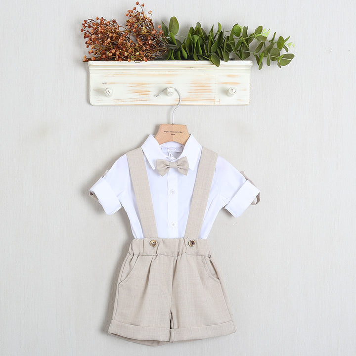 Completo Elegante Con Salopette+Camicia+Papillon