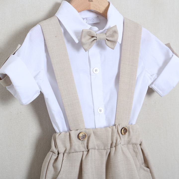 Completo Elegante Con Salopette+Camicia+Papillon