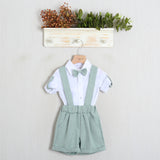 Completo Elegante Con Salopette+Camicia+Papillon