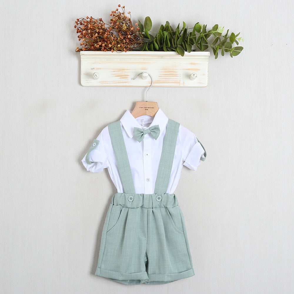 Completo Elegante Con Salopette+Camicia+Papillon