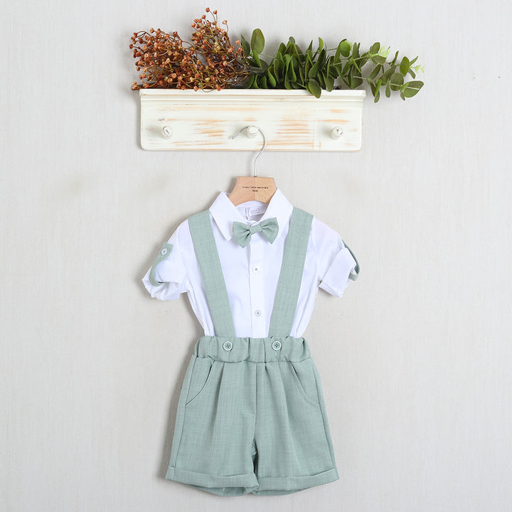 Completo Elegante Con Salopette+Camicia+Papillon