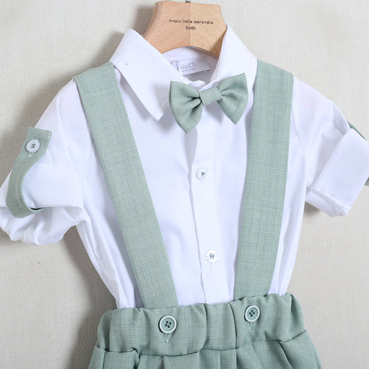 Completo Elegante Con Salopette+Camicia+Papillon