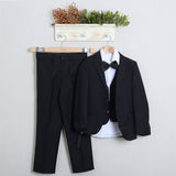 Completo Elegante Con Pantalone+Giacca+Camicia+Gilet+Papillon