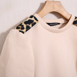 Felpa Girocollo Con Inserti Animalier