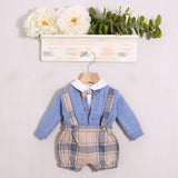 Salopette Ciniglia 3 Pezzi "Teneri & Belli" (Salopette+Body+Cardigan)