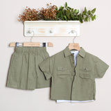 Completo Lino Con Bermuda+Camicia+Canotta