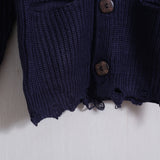 Cardigan Scollo A V Con Rotture
