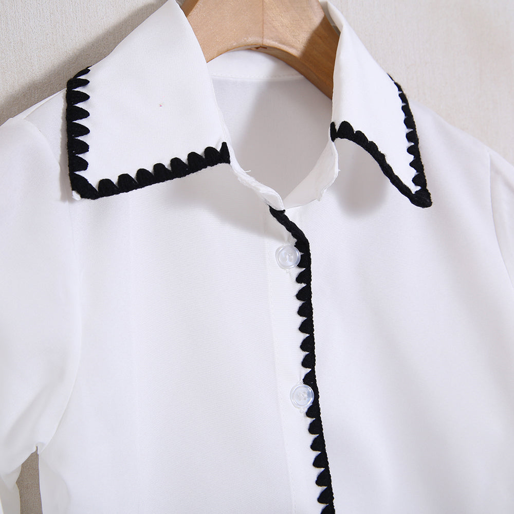 Camicia Con Bordini Ricamati