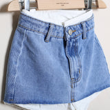 Gonna Denim Con Vita Combinata