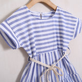Vestito Lino Rigato