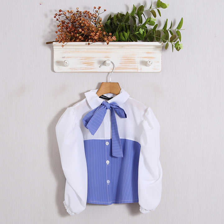Camicia Fiocco Manica A Sbuffo