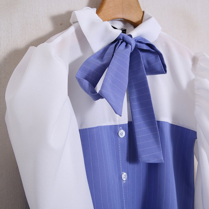 Camicia Fiocco Manica A Sbuffo