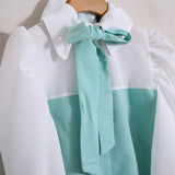 Camicia Fiocco Manica A Sbuffo