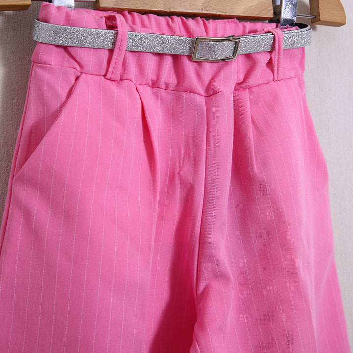 Pantalone Gessato A Palazzo(Cintura Inclusa)