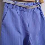 Pantalone Gessato A Palazzo(Cintura Inclusa)