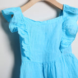 Vestito In Lino Con Balze