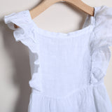 Vestito In Lino Con Balze
