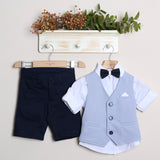 Completo Cerimoniale Con Bermuda+Camicia+Gilet+Papillon