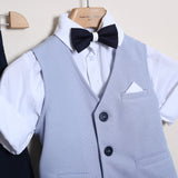 Completo Cerimoniale Con Bermuda+Camicia+Gilet+Papillon