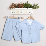 Coordinato Lino Con Bermuda Cargo+Camicia+T-Shirt