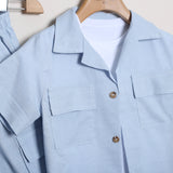 Coordinato Lino Con Bermuda Cargo+Camicia+T-Shirt
