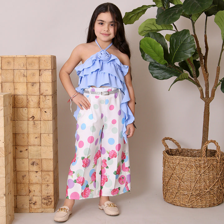 Pantalone Palazzo Fantasia(Cintura Inclusa)