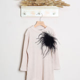 Vestito A Coste Con Spilla